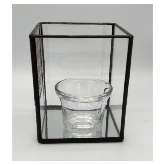 Celtic Knot Red Stain Glass Candle Holder - Picture 2 of 5